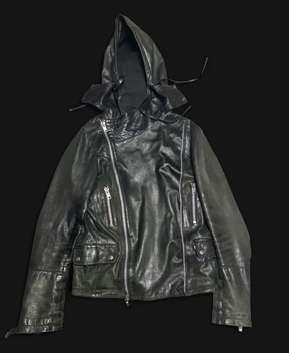 all saints rare hooded leather jacket video thumbnail