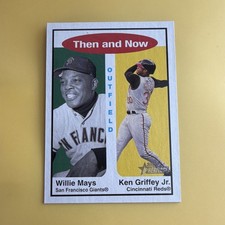Topps 2001 Heritage Willie Mays Ken Griffey Jr Then and Now TH 3 Baseball Card