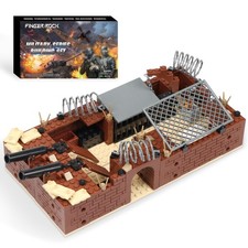 WW2 Military Base Bunker Trench Building Set, 4in1 Army Base Set with Medical...