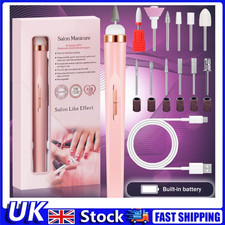 Image of Electric Nail File Drill Portable USB Manicure Pedicure Machine Set UK
