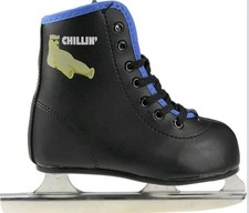 NEW American Little Rocket Double Runner Ice Skates - Boy's Black 12Y