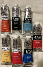Lot of 7 Winsor & Newton Winton & Artisan Oil Colours  37ML Tubes Paint
