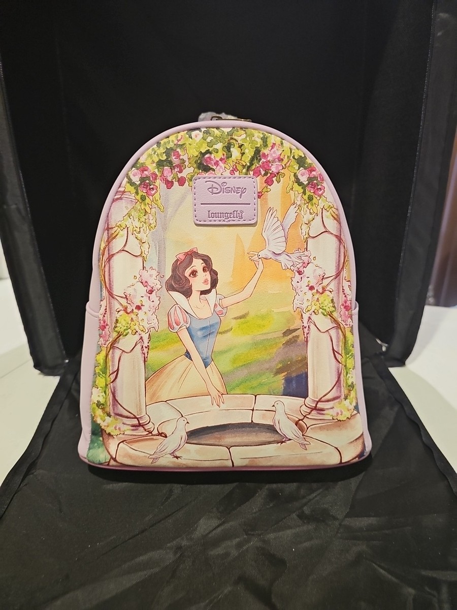 Loungefly Disney Snow White Wishing Well Floral Portrait Pink Mini Backpack Bag Amazon.com: Loungefly Disney Snow White And The Seven Dwarfs  main image 2