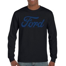 Ford Blue Logo Long Sleeve T-shirt Classic American Mustang Performance F150