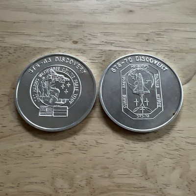 2- NASA  SPACE  SHUTTLE  COIN /  MEDAL,      DISCOVERY,  STS-70-STS-63