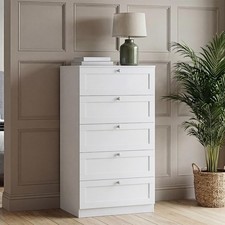 New Tall 5 Drawers Chest Storage Unit Bedroom Organisation Furniture Living Room