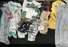 Mixed Brands 17pc Clothes Lot Boys 6-9M Multicolor Animals Sleepers Pants Robe
