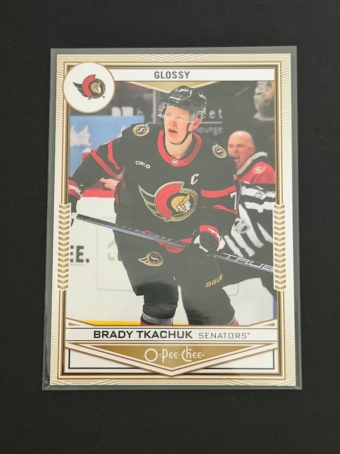 Brady Tkachuk 2024-25 Upper Deck O-Pee-Chee Glossy Gold Insert Card # OG2