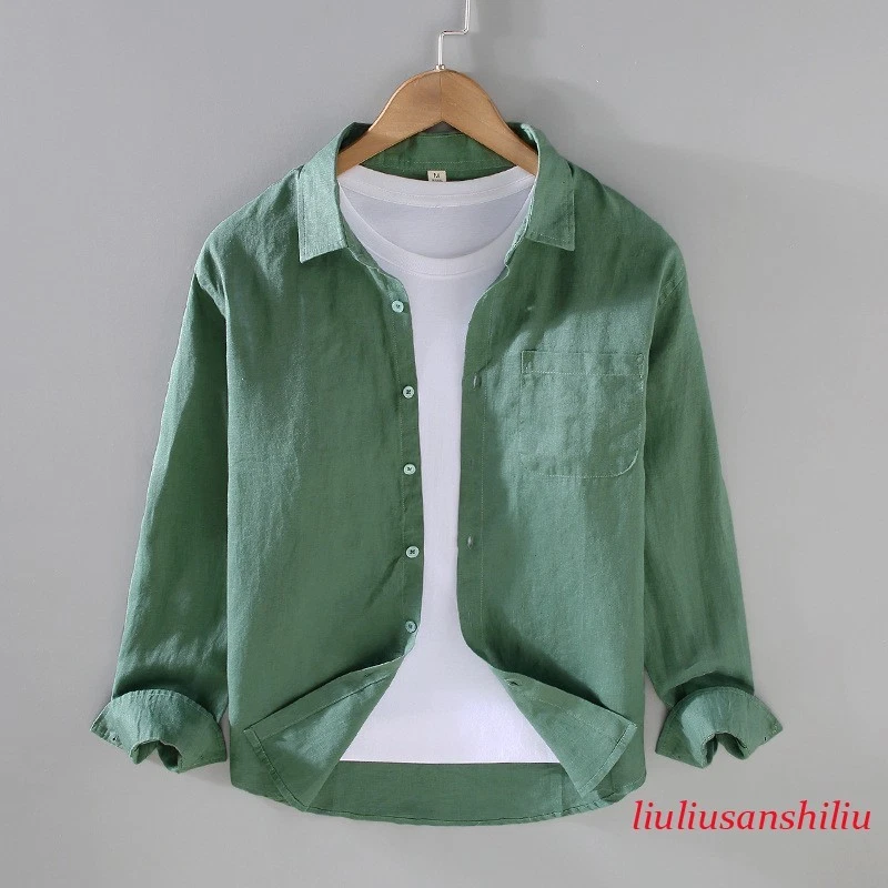 Mens Single Breasted Button Up 100% Linen Shirt Casual Business Spring Summer Sz
Opens in a new wind