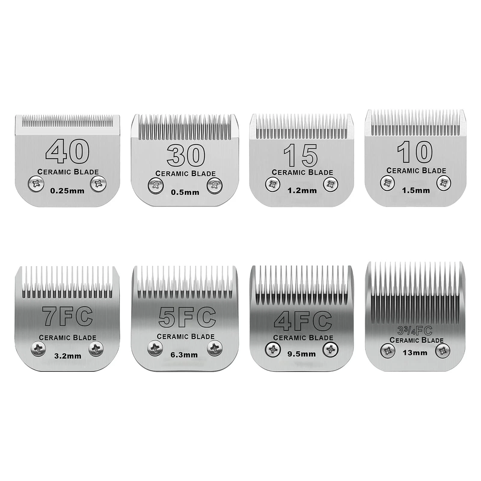 Size 40/30/15/10/7FC/5FC/4FC/3FC Detachable Pet Dog Grooming Clipper Ceramic ...