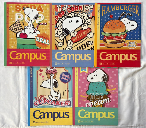 Kokuyo Campus A5 Notebooks Peanuts 6mm Dot Ruled 30 Sheets Lot Of 5 Japan