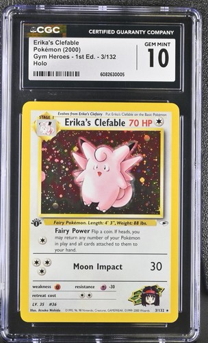 Erika's Clefable (1st Edition) graded CGC 10 for sale on eBay