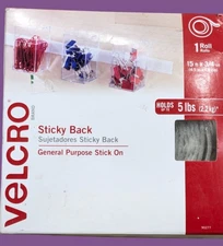 Velcro Sticky Back Hook & Loop Fasteners 15 Ft x 3/4" Tape White 90277B