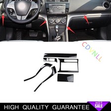 6pcs Inner Central Console Instrument Panel Trim For Mazda 6 2009-2013 Abs Black