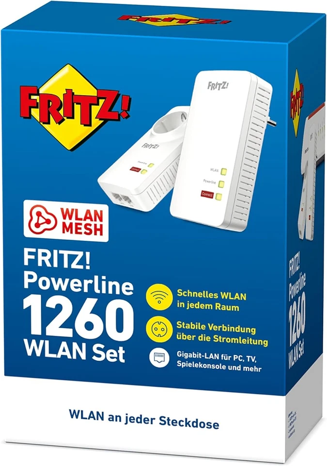 AVM FRITZ!Powerline 1260E WLAN 2er Set 1200 Mbit/s - Bild 4 von 4