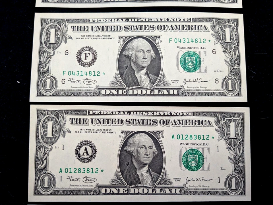 $1 2003 STAR NOTE SET ( 7 DISTRICT ) NO CLEVELAND--- GEM UNCIRCULATED. #9 - Image 4 of 4