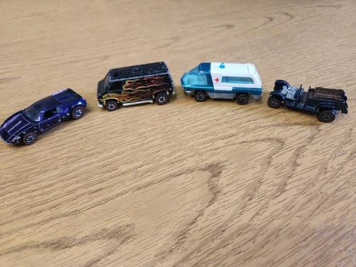 Vintage Lot Of 4 Redline Hotwheels AMT-Paddy Wagon-Van & Heavyweight Ambulance !