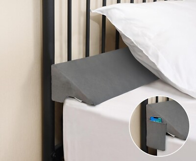 King Bed Wedge Pillow for Headboard Gap Filler(0-3.5'') High-Density Foam, NEW