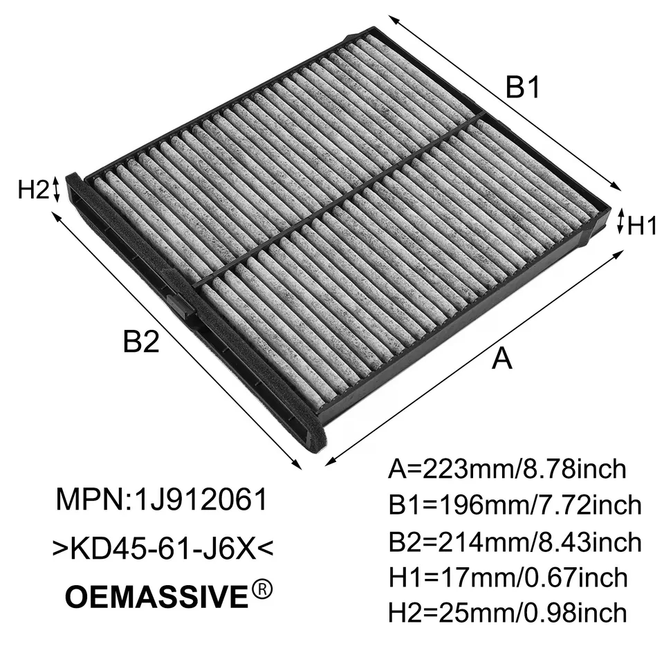 ZDETGU Innenraumluftfilter Mit Aktivkohle - Passt Für Mazda 3, 6 & CX-5 (2012-2017) | KD45-61-J6X
