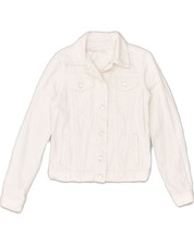 Gap Womens Denim Jacket Uk 4 Xs White Cotton Cj09