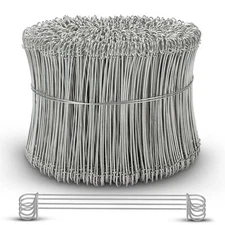 6 Inch x 1,000pc GALVANIZED Double Loop Rebar Wire Ties, 17 Gauge, SIMBASTEEL