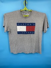 VTG Marthas Vineyard T Shirt Mens XXL Gray Made in USA Tee Heather Tommy Flag