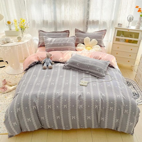 Floral Bedding Set Duvet Cover Flat Bed Sheet Pillowcase Home Textile Queen Size - Picture 43 of 53