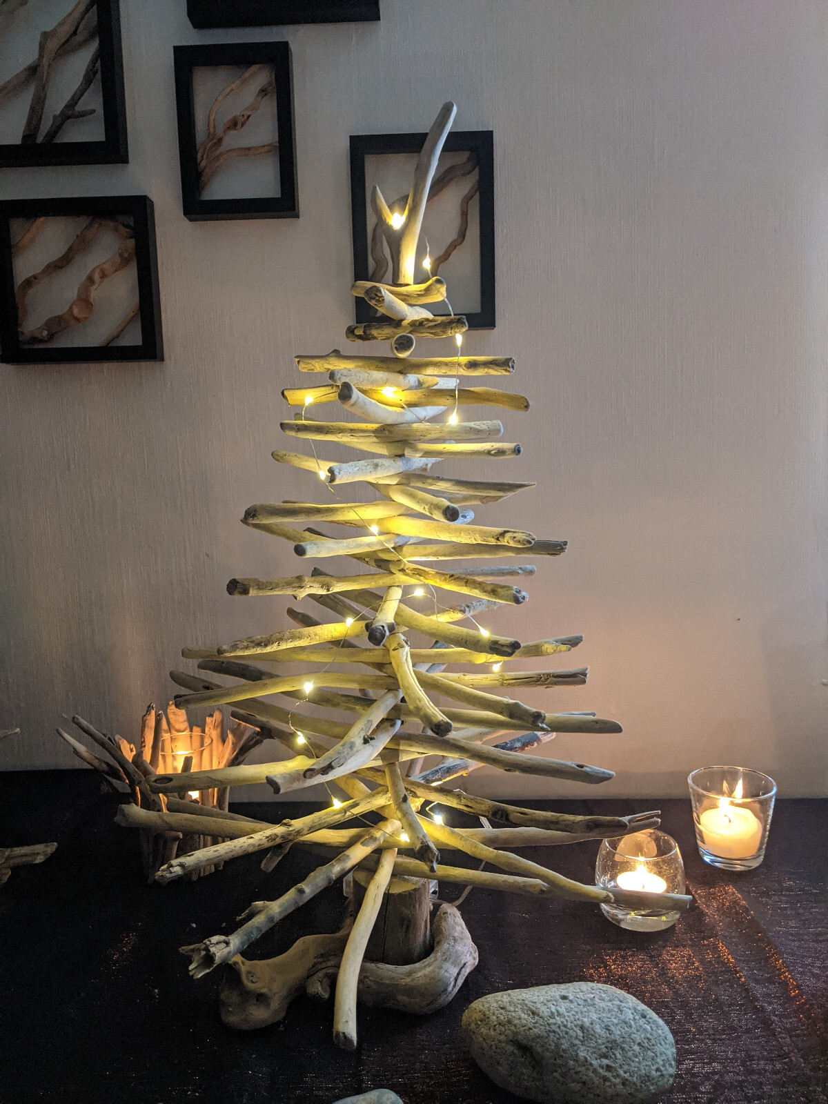 Sapin de Noël en bois flotté original arbre de Noël écologique et durable 150 cm