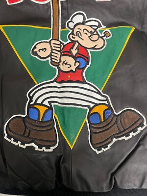 New With Tags 1994 POPEYE Montana Toons Leather Jacket RARE