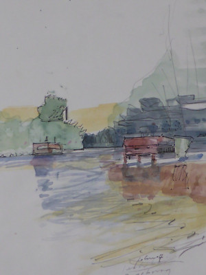 Thomas John Zeichenschüler bei Werner Rosenbusch Reiseskizze Landschaft (25)