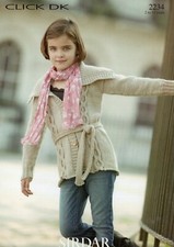 Girls Cardigan/Jacket Original Knitting Pattern DK 22-32" Sirdar Click 2234