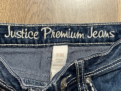 Justice Premium Jeans, girls Size 10R, Blue, Denim, Bootcut, Pockets - Picture 8 of 11