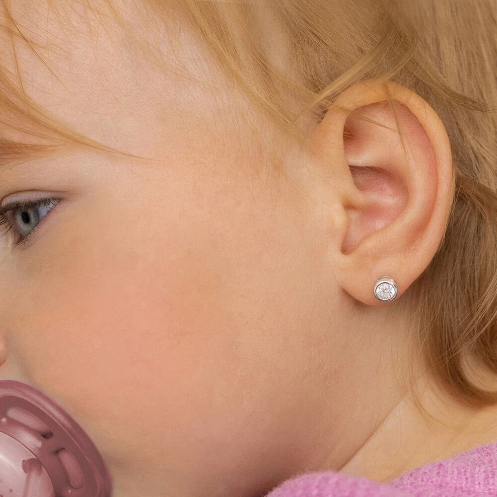 Silver earrings for baby girl sale