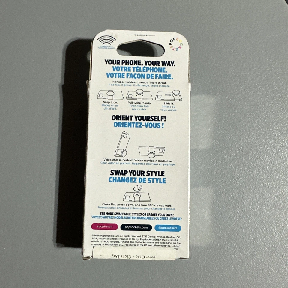 PopSockets PopGrip Deslizante Día Transparente Blanco Mármol Para iPhone 7plus/8plus 7+/8+ Foto 4 de 4