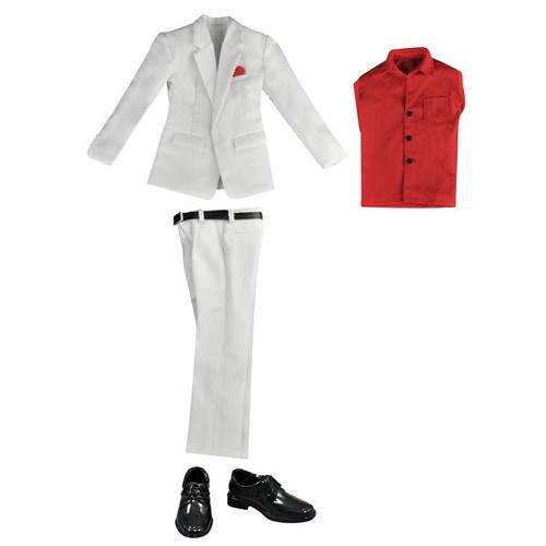 1/6 Set Di Pantaloni Camicia A Maniche Lunghe Abito Bianco E Scarpe Per Figura - Foto 4 di 12