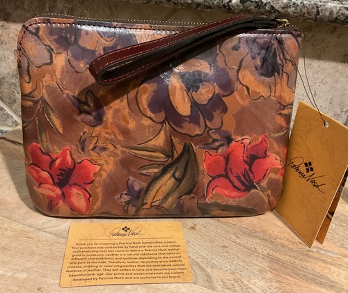 PATRICIA NASH Cassini Leather Wristlet P349476 Sienna Sunset MSRP $79 NWT