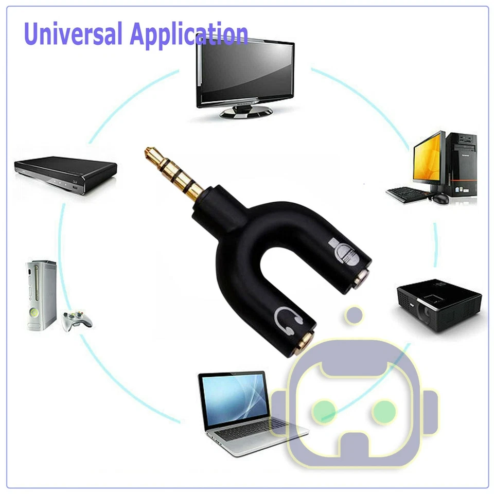 Xbox One Adapter TRRS Headset Headphone Mic 2 to 1 Splitter for PS4 PC Laptop - Image 3 of 4