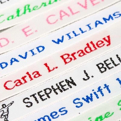 NAMETAPE EXPRESS 36 Woven Name Tapes/Labels/Tags for School and Staff Uniforms / Care Homes