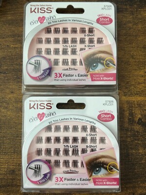 Kiss Ever EZ Lashes Trio Lash - 30 ct in Various Lengths 57926 Short Combo 2Pack