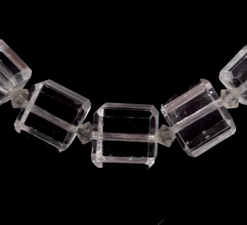 VTG Czech ART DECO Graduated Hand Cut CRYSTAL Cube NECKLACE