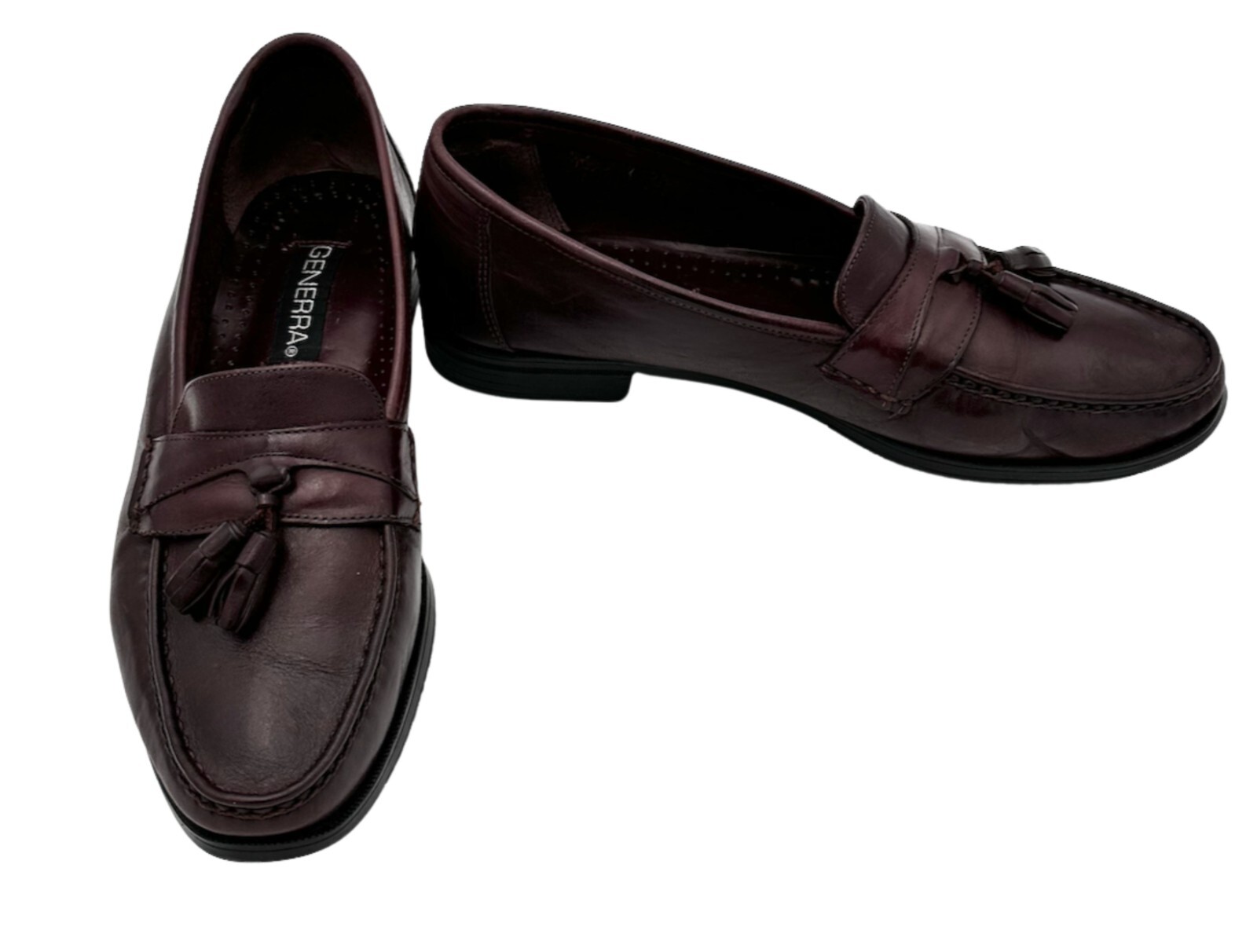 SAOLA GENERRA Scarpe Uomo Pelle Mocassini Nappe Marrone Taglia 9 1 2 D