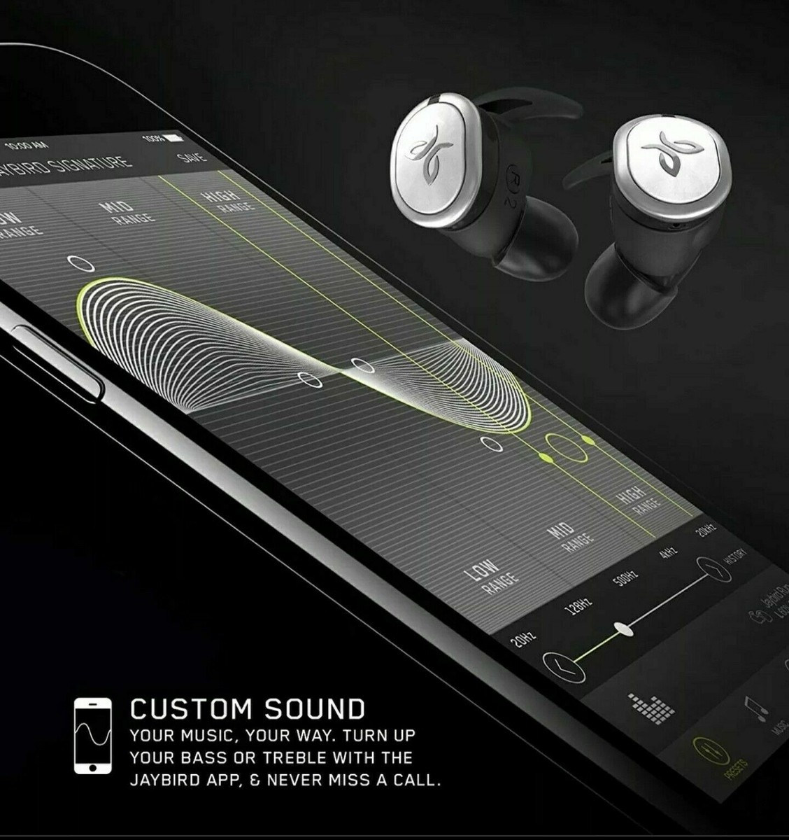 FACTORY JAYBIRD RUN TRUE WIRELESS IN-EAR HEADPHONES DRIFT Black