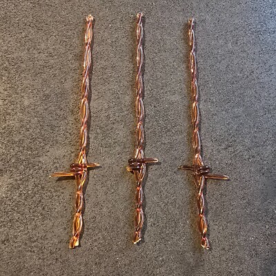 Vintage 70s Zoo Piks Barbed Wire Swizzle Sticks Lot of 3 Dallas Cocktail Stirrer