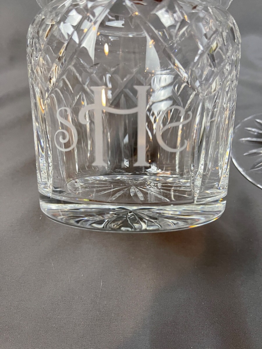 Vtg Waterford Style Crystal Biscuit Barrel Cookie Jar wLid 6