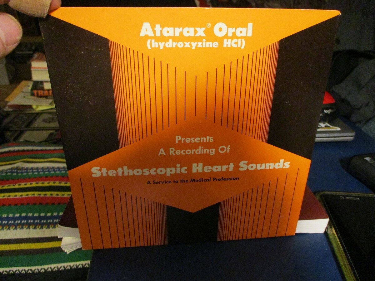 1972 ATARAX ORAL Stethoscopic Heart Sounds Heavy Card Sleeve