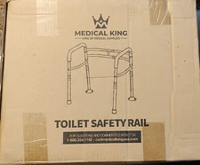 Medical King Toilet Safety Rail - Adjustable Toilet Safety Frame w/ Handles