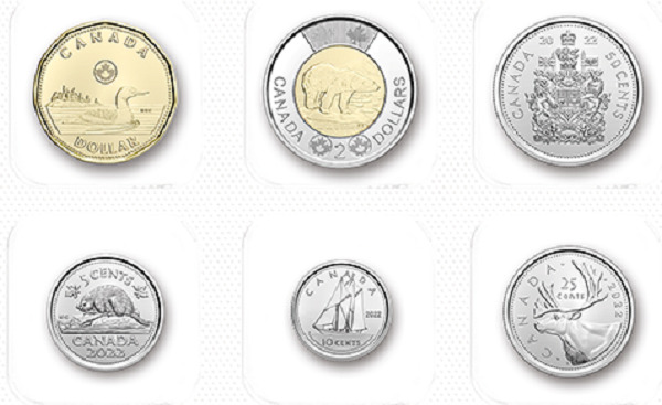 2022 Canada Classic UNC Mint Set. 6 Coins Nickel to Toonie. $2 $1 50c 25c 10c 5c