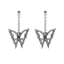 Butterfly Earrings Stainless Steel w. 96 Crystals Jewelry By Controse