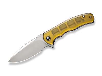 CIVIVI Mini Praxis Ultem Amber Taschenmesser D2 Liner Lock Clip Gelb C18026C-4