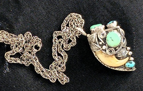 JERRY ROAN Native American pendant jewelry necklace Rare one of a kind turquoise - Picture 2 of 10